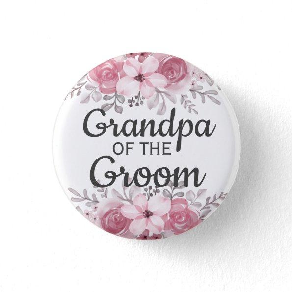 Spring Floral grandpa of the groom Button