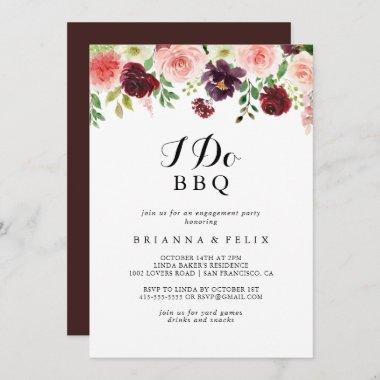 Spring Floral I Do BBQ Engagement Party Invitations