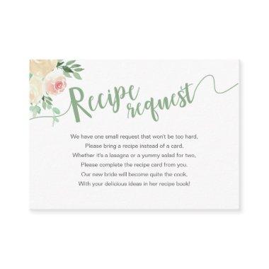 Spring Floral Mason Jar Shower Recipe Request Enclosure Invitations