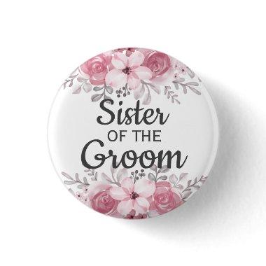 Spring Floral sister of the groom Button