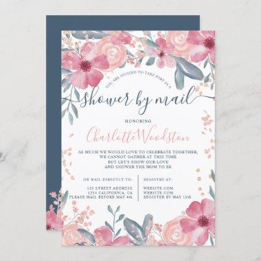 Spring floral watercolor script shower by mail Invitations
