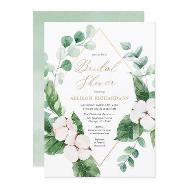 Spring floral white greenery gold elegant bridal