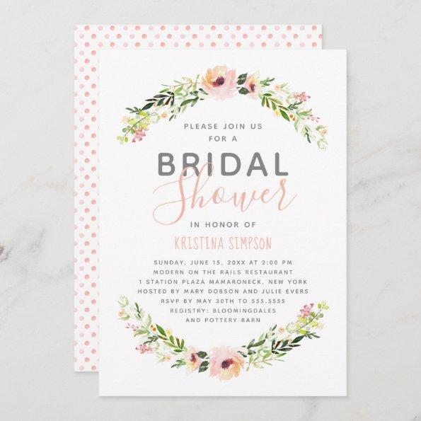 Spring Florals | Bridal Shower | White Invitations