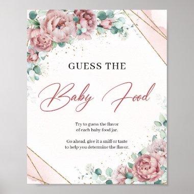 Spring flowers blush roses Guess The Baby Food Pos Poster