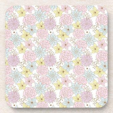 spring flowers coaster set