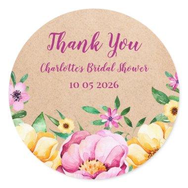 Spring Flowers Thank You  Favor Tag