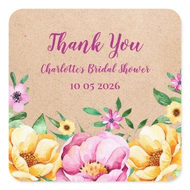 Spring Flowers Thank You  Favor Tag