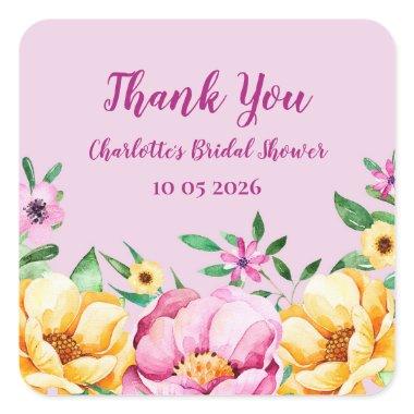 Spring Flowers Thank You  Favor Tag