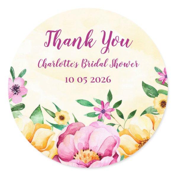 Spring Flowers Thank You  Favor Tag