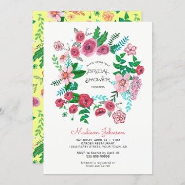 Spring Flowers Wreath | Bridal Shower | Invitations
