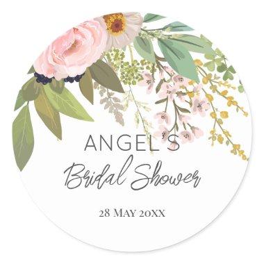 Spring Garden Floral Bouquet  Classic Round Sticker