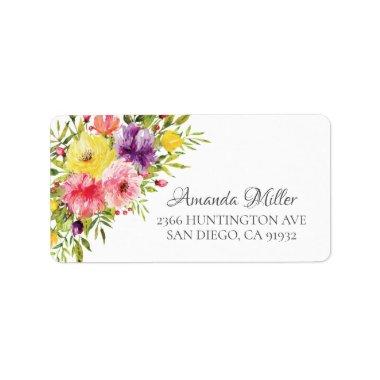 Spring Garden Flowers Return Address Label