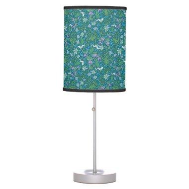 Spring Garden Mother's Day Blue Purple White Table Lamp