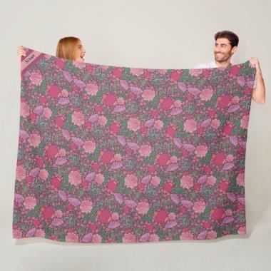 Spring Garden Mother's Day Japanese Paper Lanterns Fleece Blanket