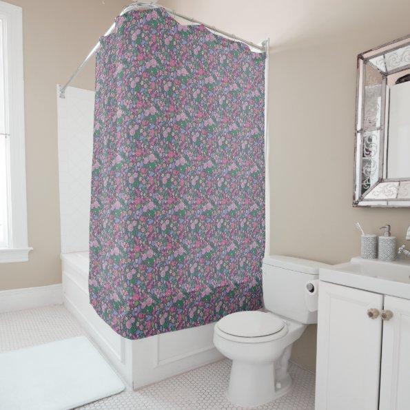 Spring Garden Mother's Day Poppies Japanese Fans Shower Curtain