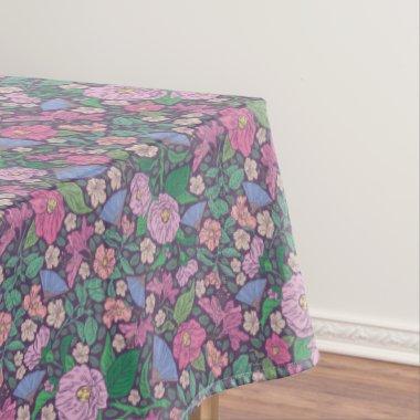 Spring Garden Mother's Day Poppies Japanese Fans Tablecloth