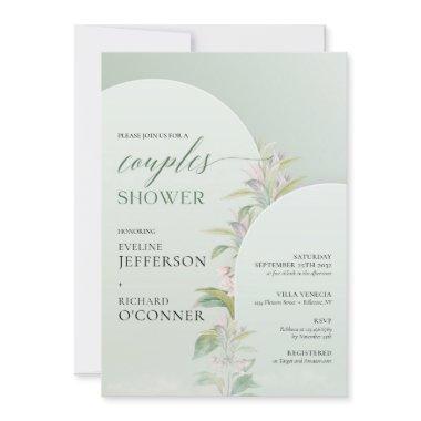 Spring greenery dusty pink floral couples shower