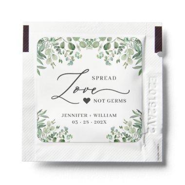 Spring Greenery Eucalyptus Spread the Love Wedding Hand Sanitizer Packet