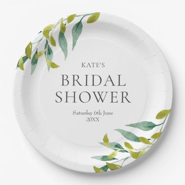 Spring Greenery Meadow Leaves  Paper Plates