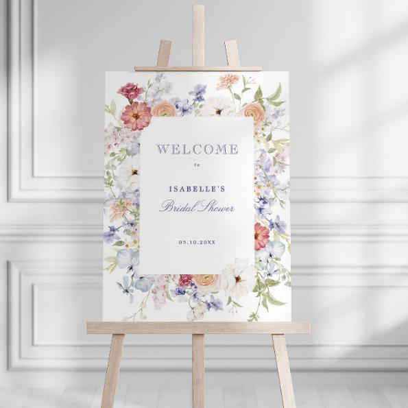 Spring Pastel Floral Bridal Shower Welcome Foam Board