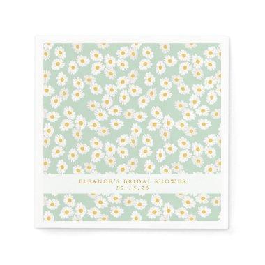 Spring Pastel Sage Daisies  Custom Napkins