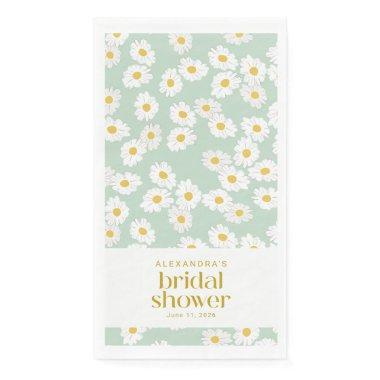 Spring Pastel Sage Daisies Bridal Shower Custom Paper Guest Towels