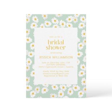 Spring Pastel Sage Green Daisies