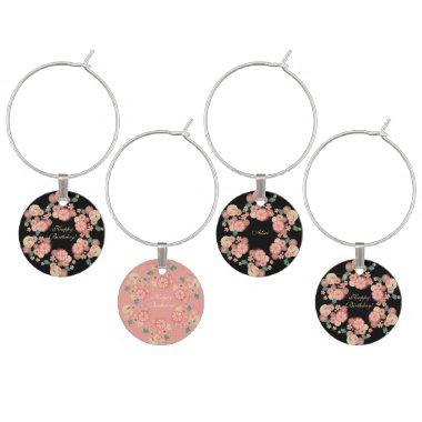 Spring Peach Flowers Garden Floral Decoration Boho Wine Charm