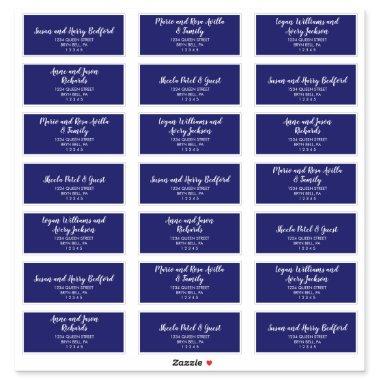 Spring Peony Navy Wedding Guest Address Labels