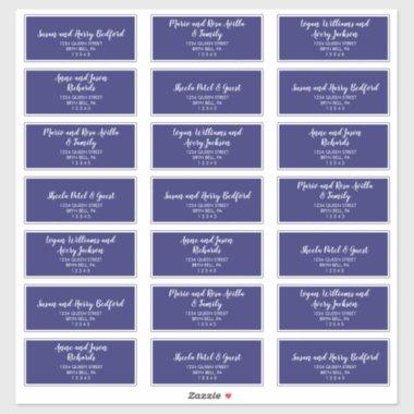 Spring Peony Navy Wedding Guest Address Labels