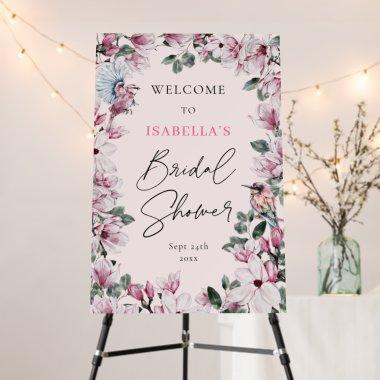 Spring Pink Floral & Birds  Welcome Foam Board