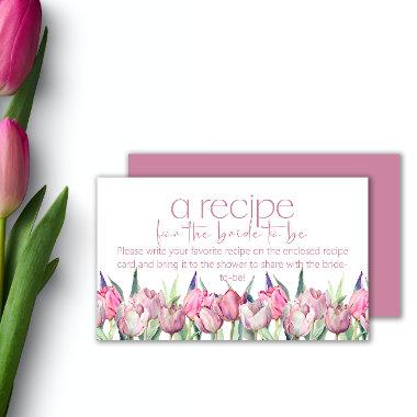 Spring pink tulips Recipe for the bride Enclosure Invitations