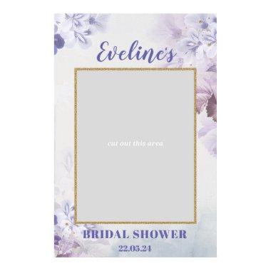 Spring purple flowers bridal shower photo prop poster