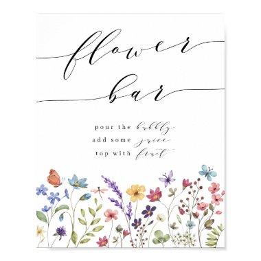 Spring Summer Floral  Flower Bar Post Poster