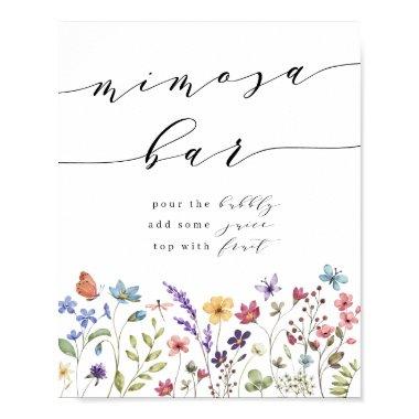 Spring Summer Floral Bridal Shower Mimosa Bar Poster