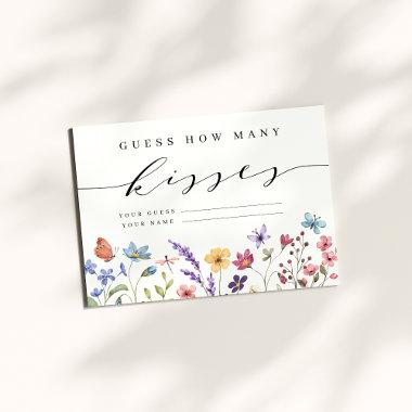 Spring Summer Floral Garden Guess How Many Kisses Enclosure Invitations
