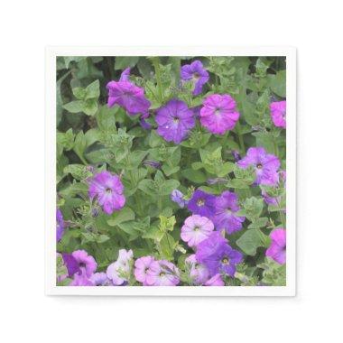 Spring Summer Floral Purple Petunia Flowers Decor Napkins