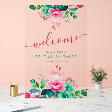 Spring Summer Garden Floral  Welcome Acrylic Sign