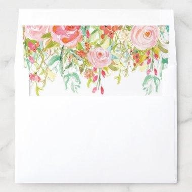 Spring Summer Watercolor Floral | Bridal Shower Envelope Liner