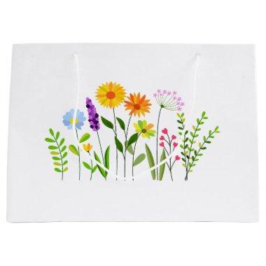 Spring Summer Wild flowers Large Gift Bag