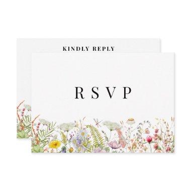 Spring Summer Wildflower Beige Boho RSVP Card