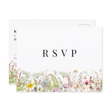 Spring Summer Wildflower Beige Boho RSVP PostInvitations