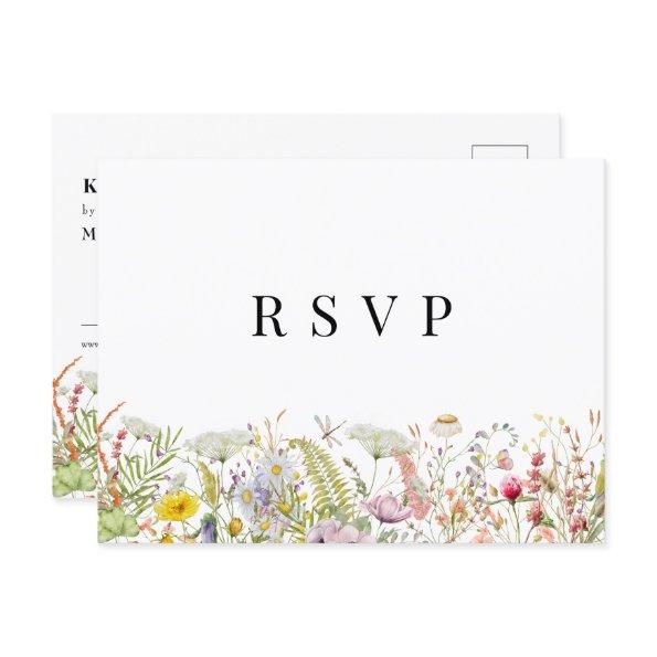 Spring Summer Wildflower Beige Boho RSVP Post