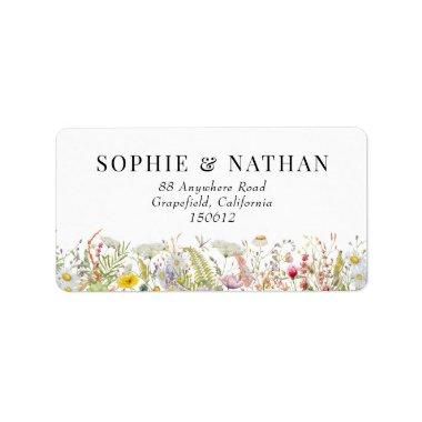 Spring Summer Wildflower Boho RSVP Return Address Label