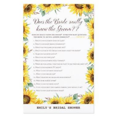 Spring Sunflower Bridal Shower Game PRINTED