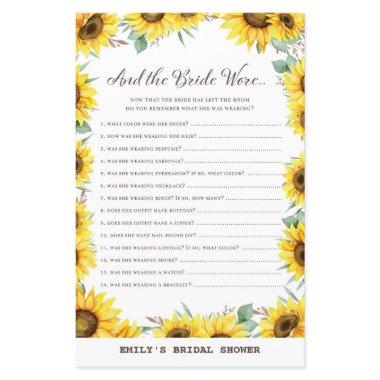 Spring Sunflower Bridal Shower Game PRINTED