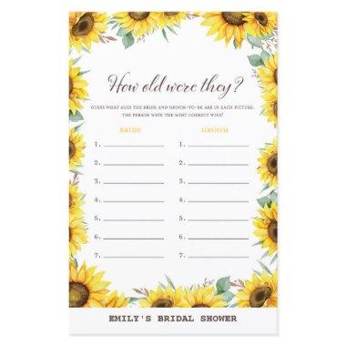 Spring Sunflower Bridal Shower Game PRINTED