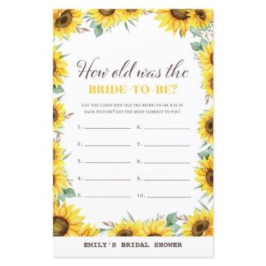 Spring Sunflower Bridal Shower Game PRINTED