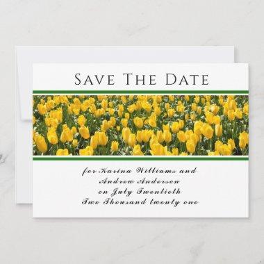 Spring Tulips Flat Save The Date Invitations