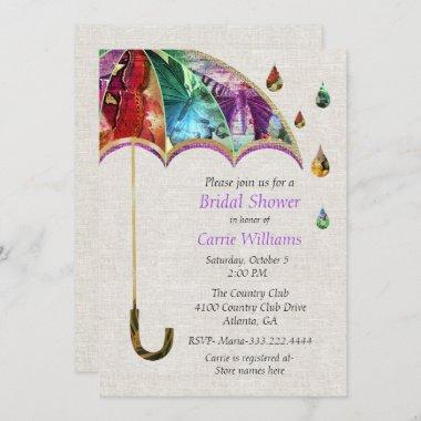 Spring Umbrella Bridal Shower Invitations